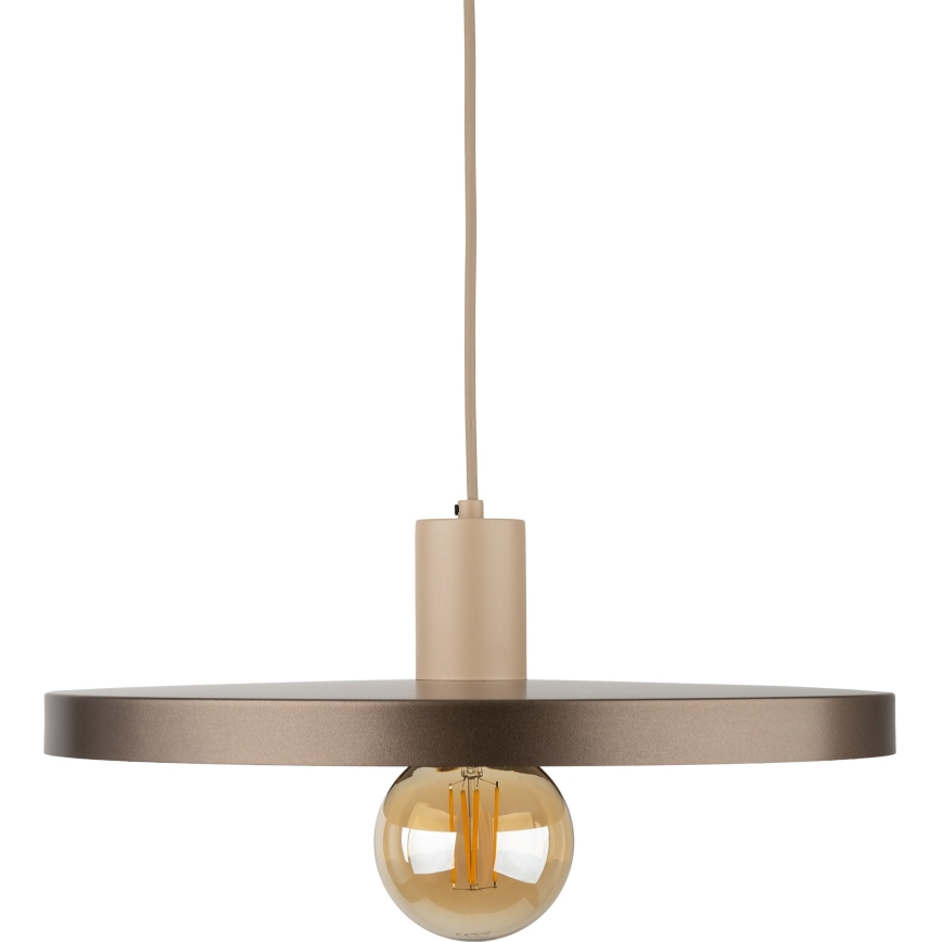 Hanglamp aan een koord SILA 1xE27/15W/230V diameter 40 cm bruin/beige