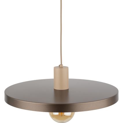 Hanglamp aan een koord SILA 1xE27/15W/230V diameter 40 cm bruin/beige