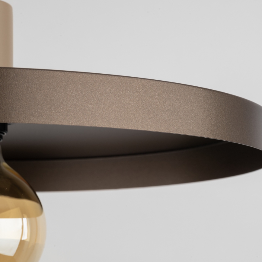 Hanglamp aan een koord SILA 1xE27/15W/230V diameter 40 cm bruin/beige