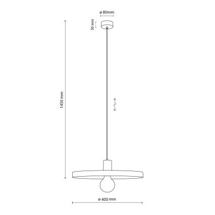 Hanglamp aan een koord SILA 1xE27/15W/230V diameter 40 cm bruin/beige
