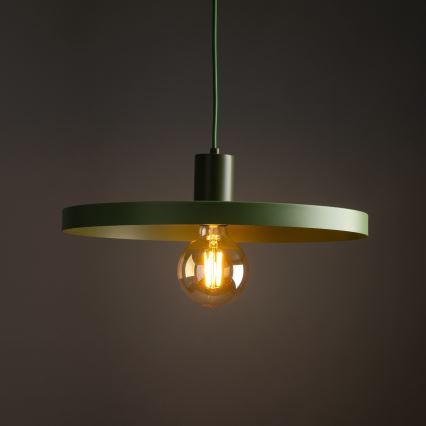 Hanglamp aan een koord SILA 1xE27/15W/230V diameter 40 cm groen