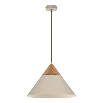 Hanglamp aan een koord SINGLE 1xE27/15W/230V beige/beuken