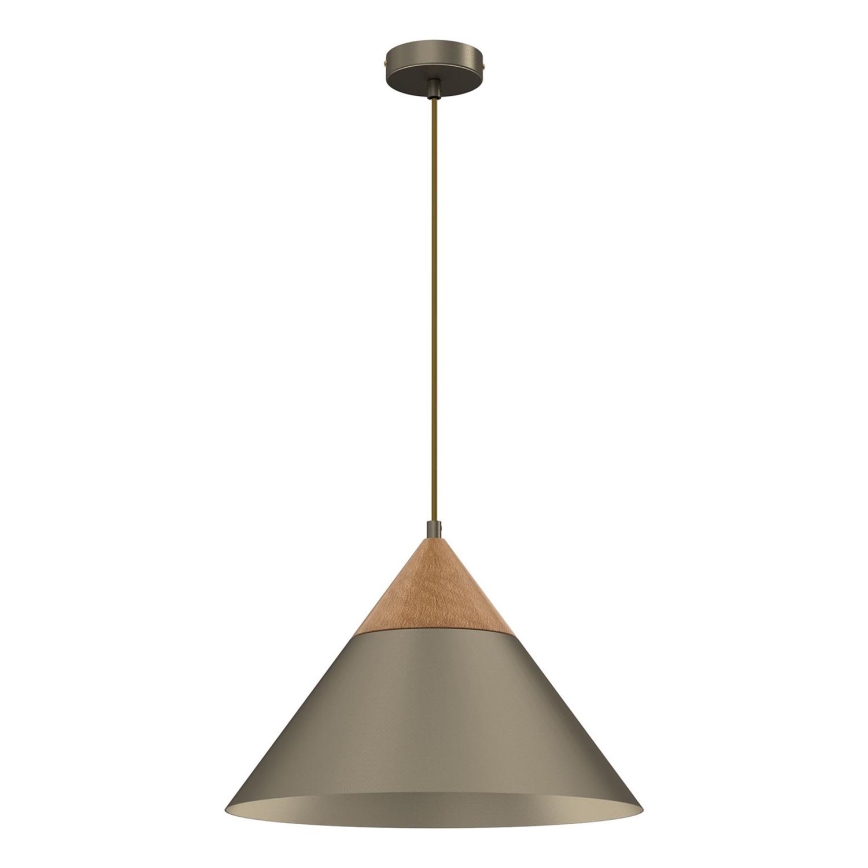 Hanglamp aan een koord SINGLE 1xE27/15W/230V messing/beuken