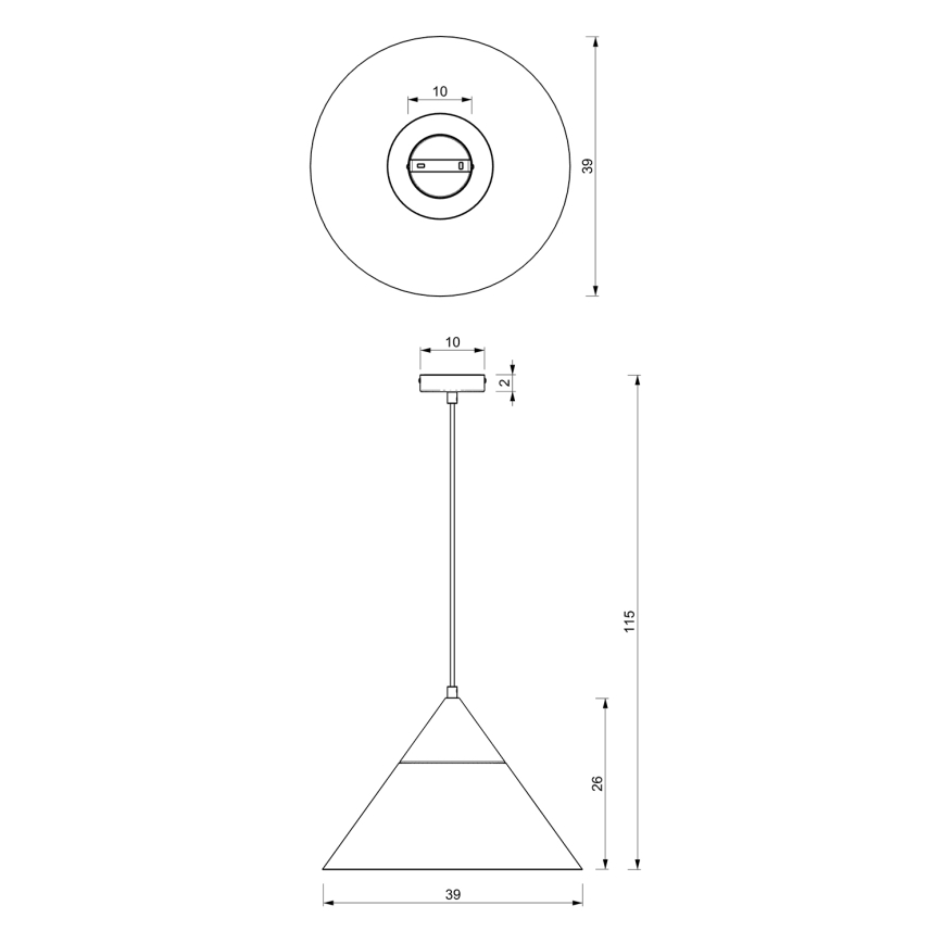 Hanglamp aan een koord SINGLE 1xE27/15W/230V messing/beuken