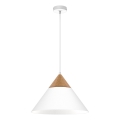 Hanglamp aan een koord SINGLE 1xE27/15W/230V wit/beuken