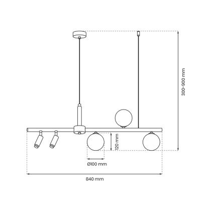 Hanglamp aan een koord SIRIO 5xG9/25W/230V zwart