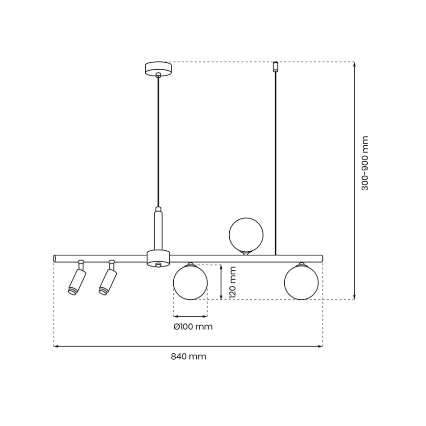 Hanglamp aan een koord SIRIO 5xG9/25W/230V zwart