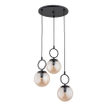 Hanglamp aan een koord SITRO 3xE14/10W/230V zwart/gerookt beige