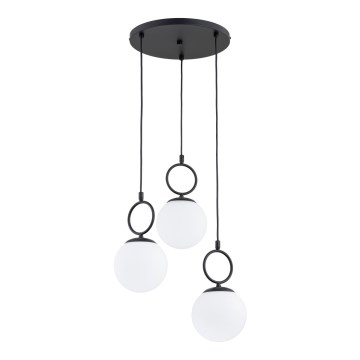 Hanglamp aan een koord SITRO 3xE14/10W/230V zwart/wit