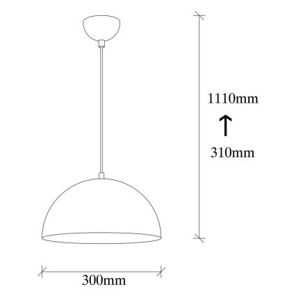 Hanglamp aan een koord SIVANI 1xE27/40W/230V wit