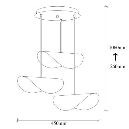 Hanglamp aan een koord SIVANI 3xE27/100W/230V