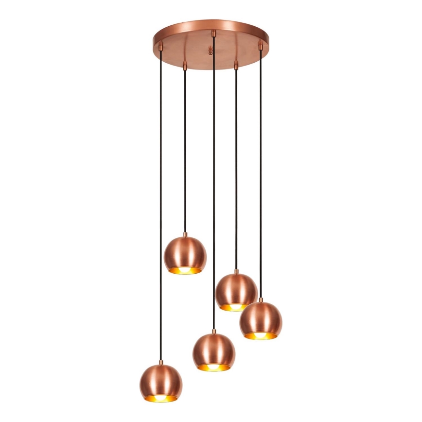 Hanglamp aan een koord SIVANI 5xE27/40W/230V koper