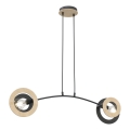 Hanglamp aan een koord SKIVA 2xE27/15W/230V zwart/beige