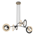 Hanglamp aan een koord SKIVA 4xE27/15W/230V zwart/beige