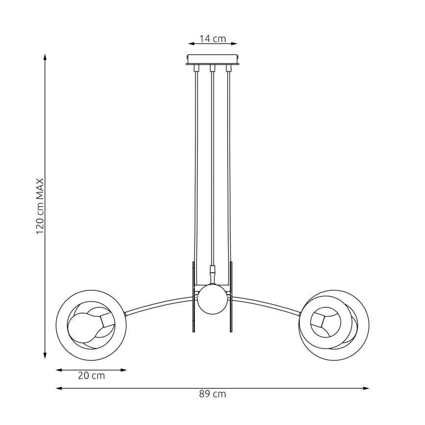 Hanglamp aan een koord SKIVA 4xE27/15W/230V zwart/beige
