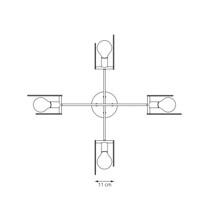 Hanglamp aan een koord SKIVA 4xE27/15W/230V zwart/beige