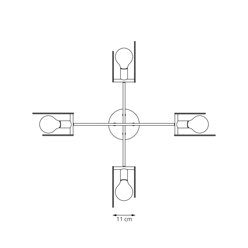 Hanglamp aan een koord SKIVA 4xE27/15W/230V zwart/beige
