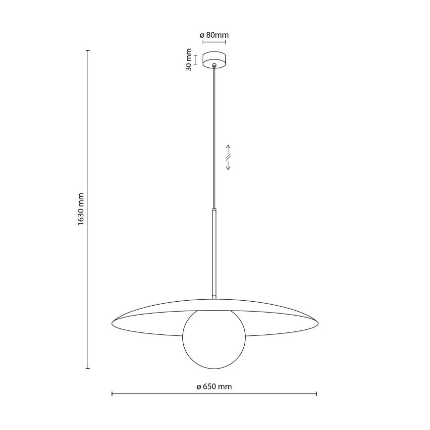 Hanglamp aan een koord SLATE 1xE27/15W/230V diameter 65 cm baksteen