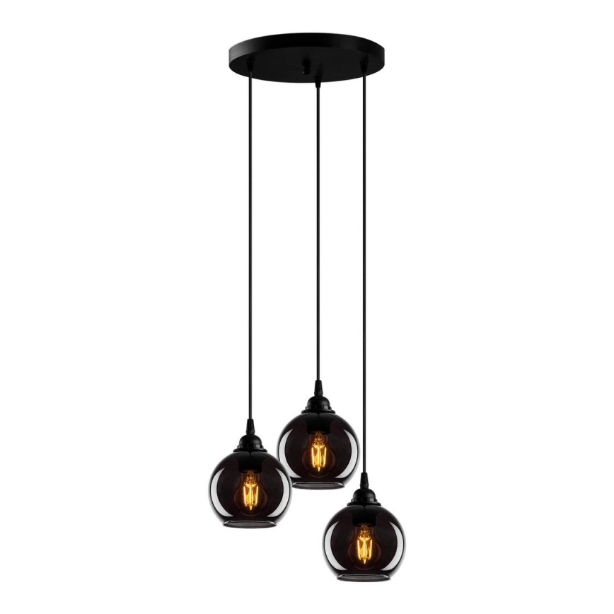 Hanglamp aan een koord SMOKED 3xE27/40W/230V