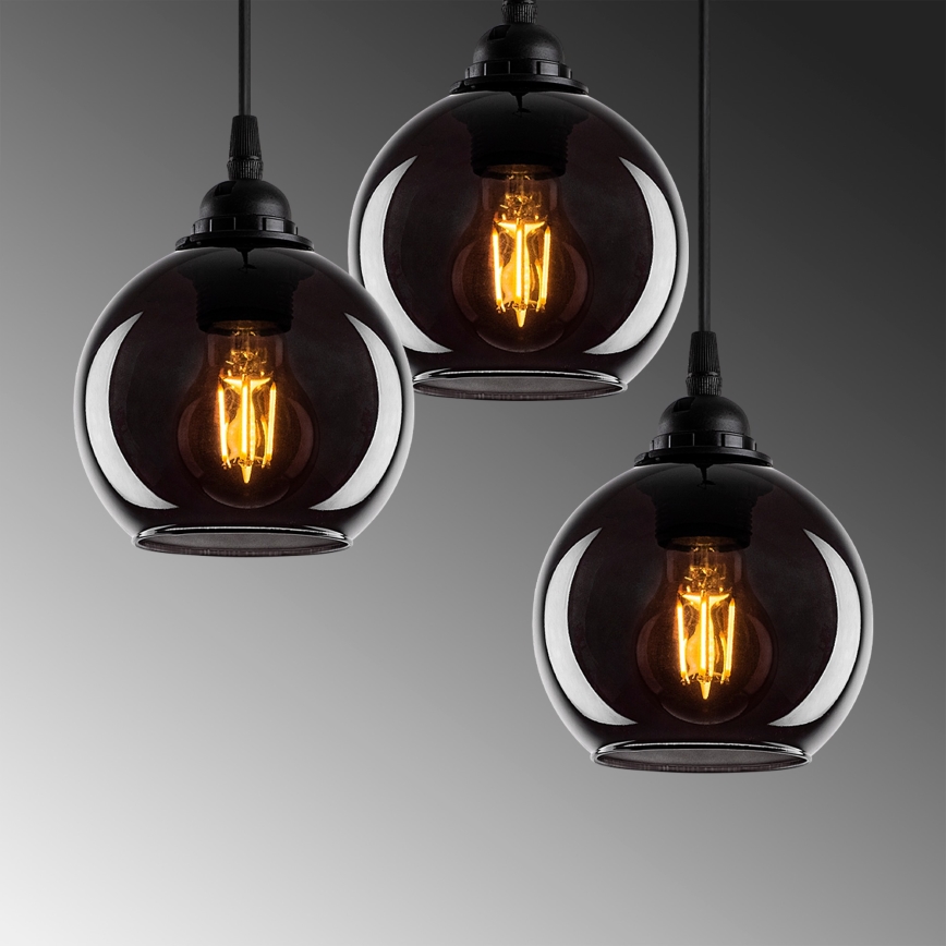 Hanglamp aan een koord SMOKED 3xE27/40W/230V