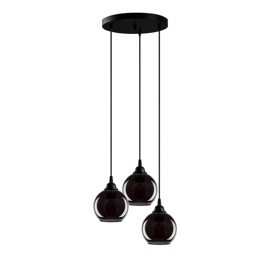 Hanglamp aan een koord SMOKED 3xE27/40W/230V