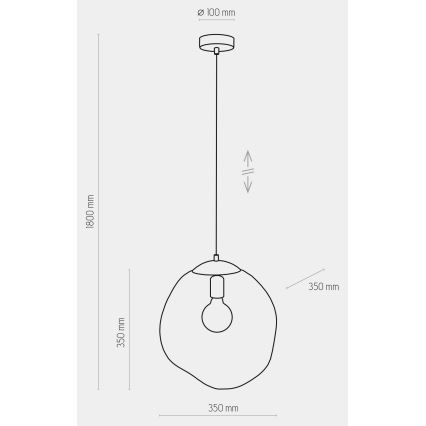 Hanglamp aan een koord SOL 1xE27/60W/230V zwart