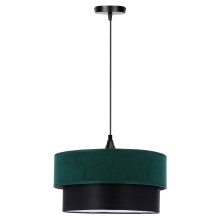 Hanglamp aan een koord SOLANTO 1xE27/60W/230V groen/zwart