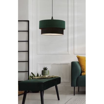 Hanglamp aan een koord SOLANTO 1xE27/60W/230V groen/zwart