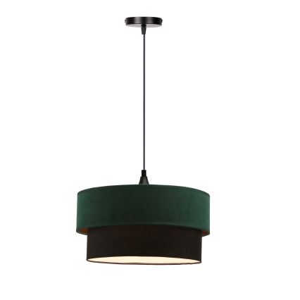 Hanglamp aan een koord SOLANTO 1xE27/60W/230V groen/zwart