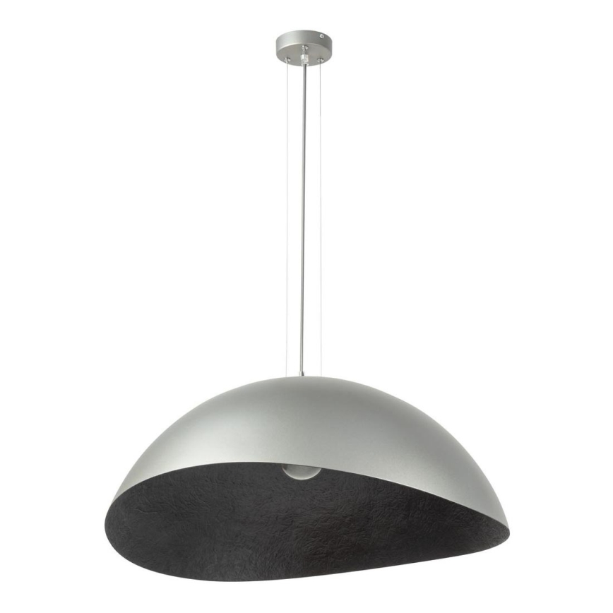 Hanglamp aan een koord SOLARIS 1xE27/60W/230V diameter 89 cm zilver/zwart