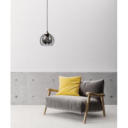 Hanglamp aan een koord SOLO BLACK 1xE27/60W230V zwart/goud