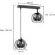 Hanglamp aan een koord SOLO BLACK 2xE27/60W/230V zwart/goud