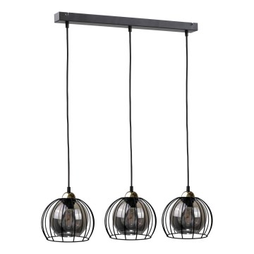 Hanglamp aan een koord SOLO BLACK 3xE27/60W/230V zwart/goud