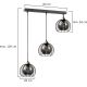 Hanglamp aan een koord SOLO BLACK 3xE27/60W/230V zwart/goud