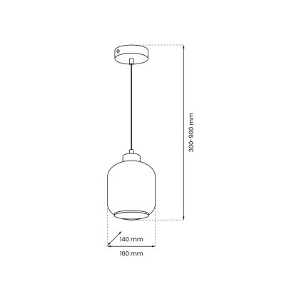 Hanglamp aan een koord SOMBRA 1xE27/60W/230V grijs