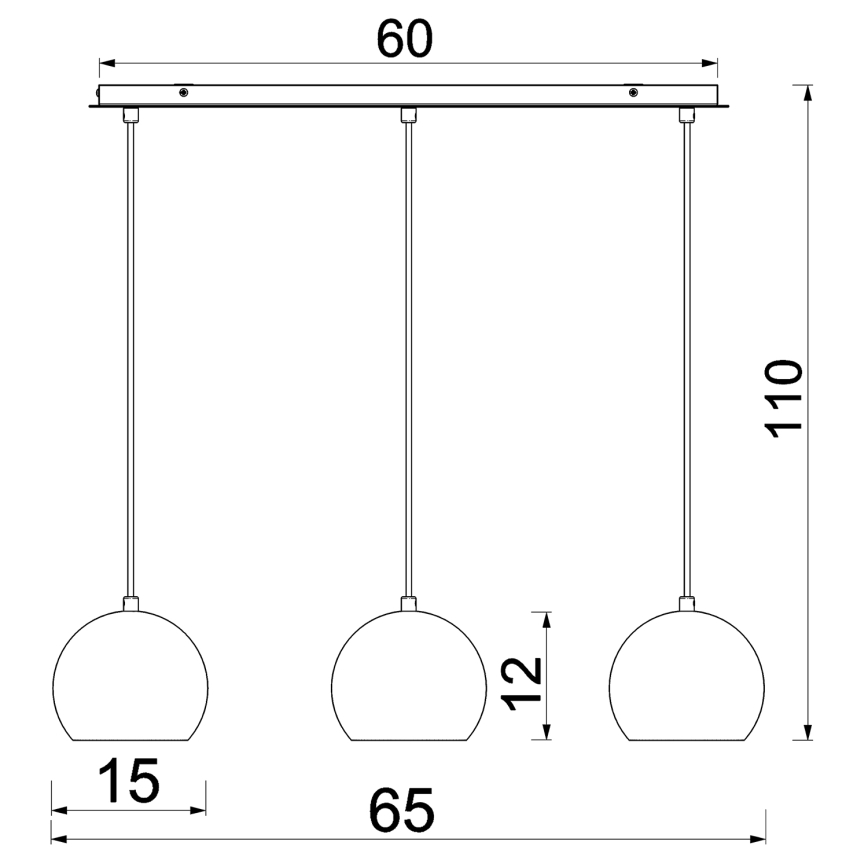 Hanglamp aan een koord SOOL 3xE27/60W/230V