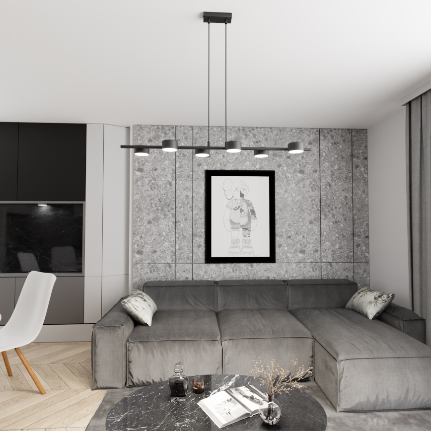 Hanglamp aan een koord SORA 6xGX53/12W/230V zwart