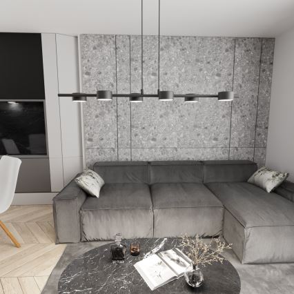 Hanglamp aan een koord SORA 6xGX53/12W/230V zwart