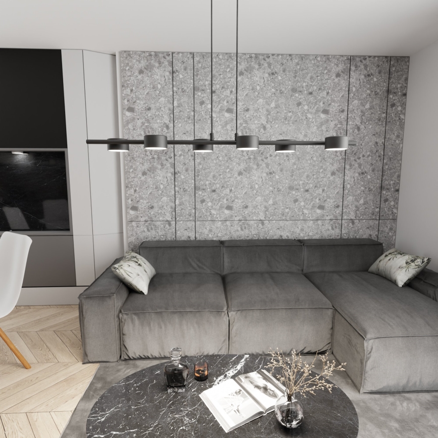 Hanglamp aan een koord SORA 6xGX53/12W/230V zwart