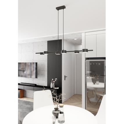 Hanglamp aan een koord SORA 6xGX53/12W/230V zwart
