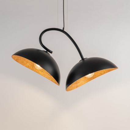 Hanglamp aan een koord SPACE 2xE27/60W/230V zwart/koper