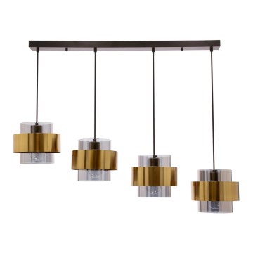 Hanglamp aan een koord SPIEGA 4xE27/60W/230V goud/zwart