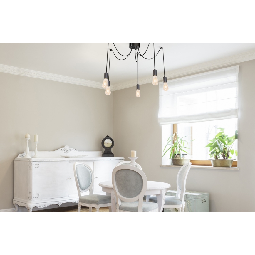 Hanglamp aan een koord SPINDEL 5xE27/60W/230V spin