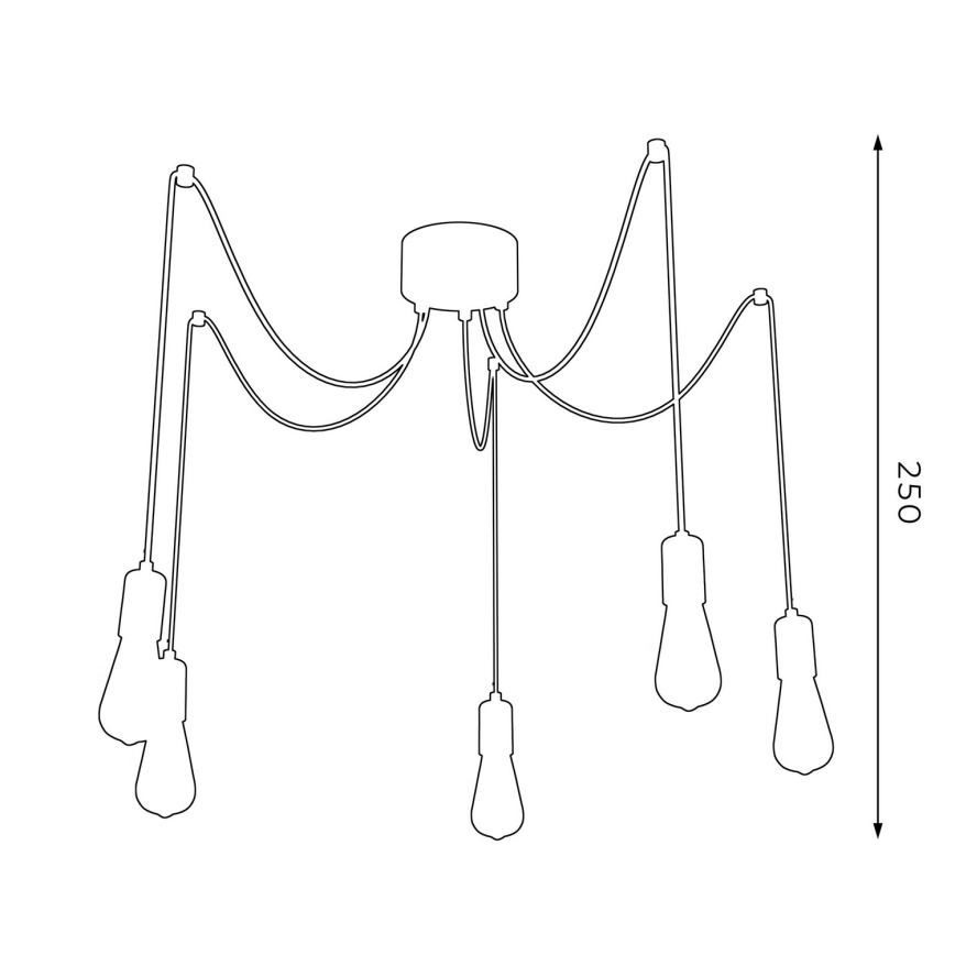 Hanglamp aan een koord SPINDEL 5xE27/60W/230V spin