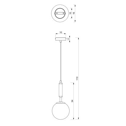 Hanglamp aan een koord SPIRA 1xE14/15W/230V zwart