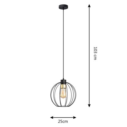 Hanglamp aan een koord STARLIGHT 1xE27/15W/230V zwart/goud
