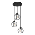 Hanglamp aan een koord STARLIGHT 3xE27/15W/230V zwart/zilver