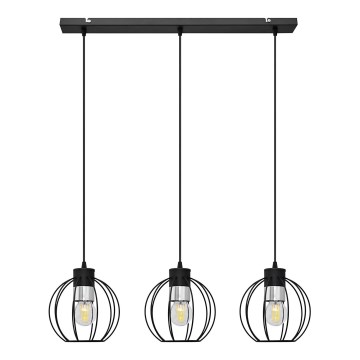Hanglamp aan een koord STARLIGHT 3xE27/15W/230V zwart/zilver
