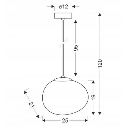 Hanglamp aan een koord STONES 1xE27/40W/230V diameter 25 cm