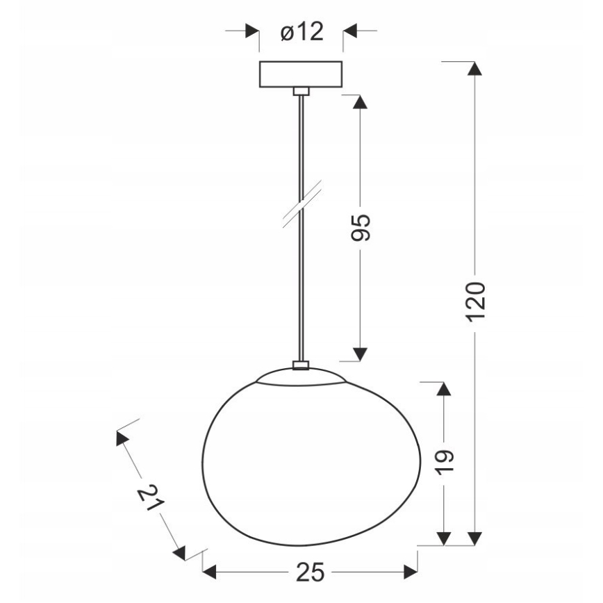 Hanglamp aan een koord STONES 1xE27/40W/230V diameter 25 cm